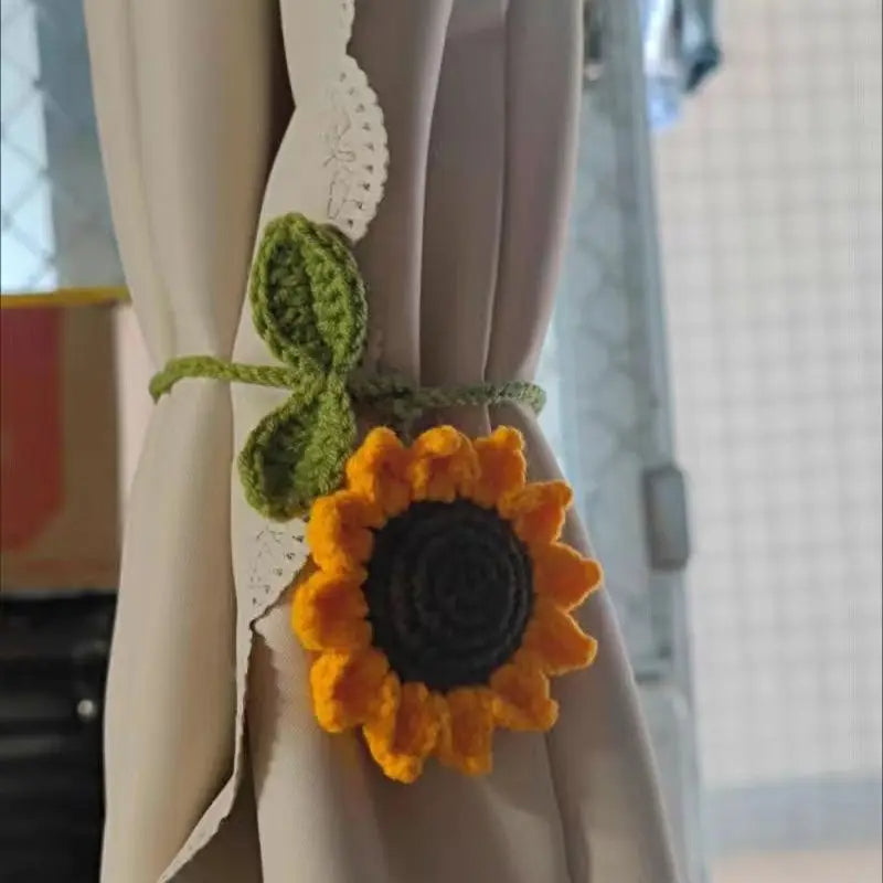 Crochet Sunflower Car Rearview Mirror Hanging Gulyarn