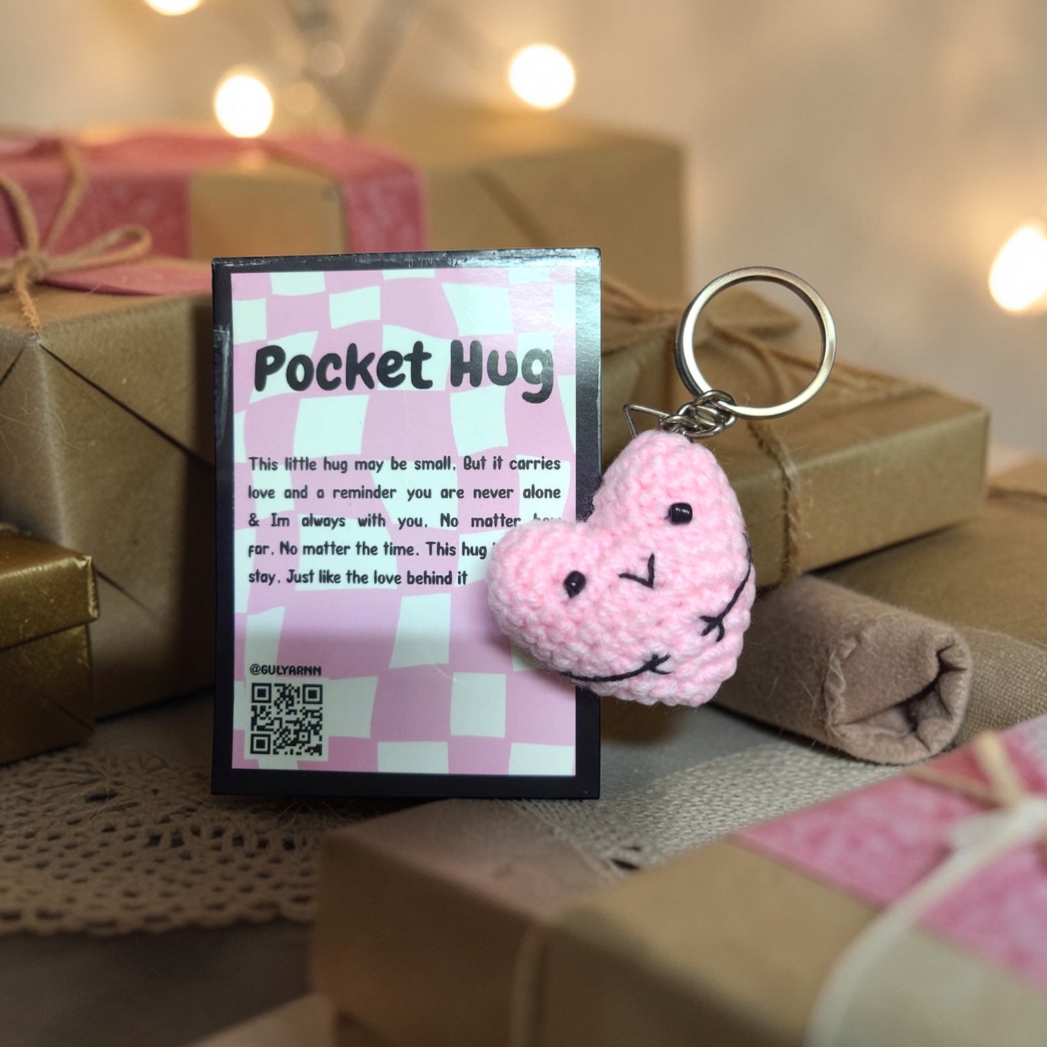 Crochet Pocket Hug Keychain Gulyarn