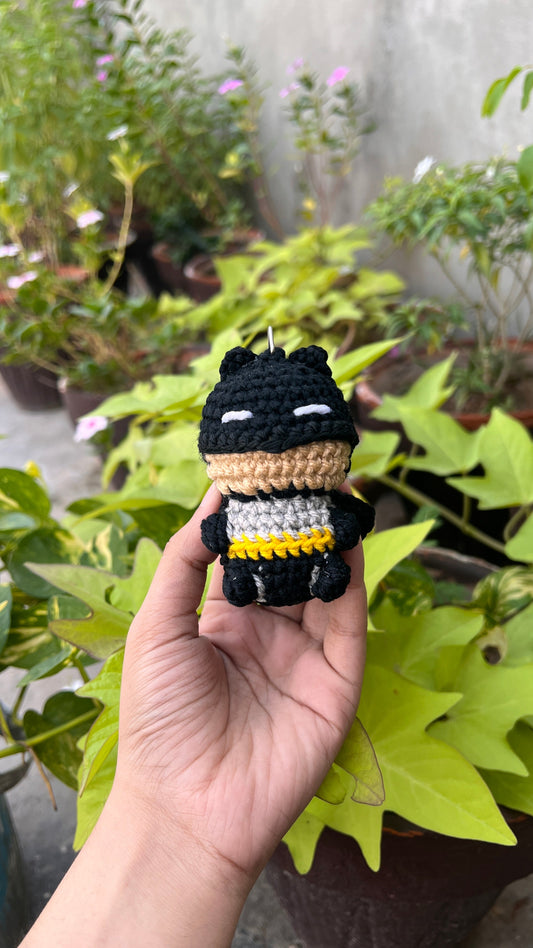 Crochet Batman Keychain | Handmade Amigurumi DC Comics Superhero Charm Gulyarn