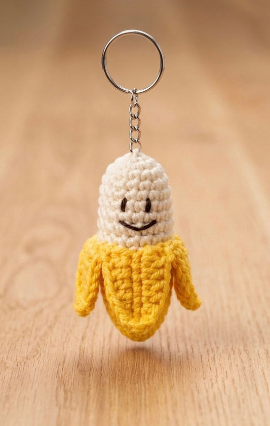 ARE YOU BANANAS? - Crochet keychain Fruit Bag Charm Gulyarn