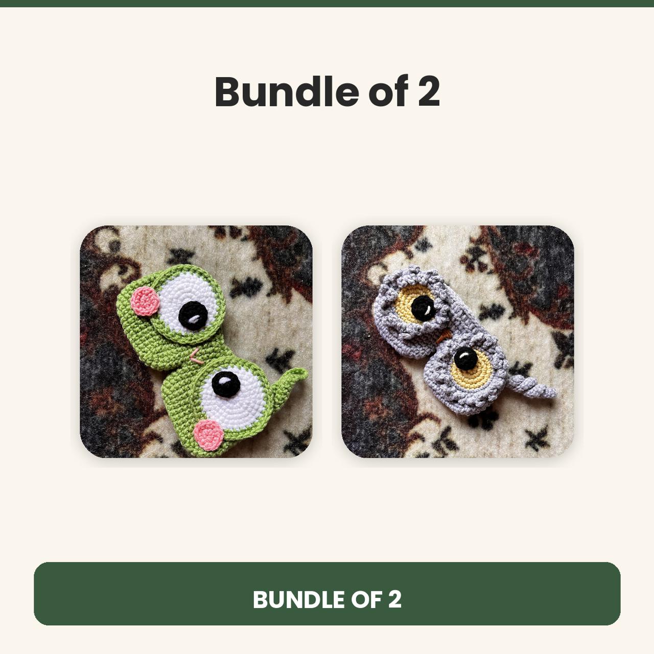 (Bundle of 2) Cute Crochet Glasses Holder Gulyarn
